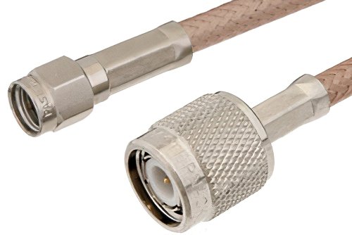 SMA Male to TNC Male Cable Using RG400 Coax, RoHS