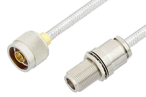 N Male to N Female Bulkhead Cable Using PE-SR401FL Coax