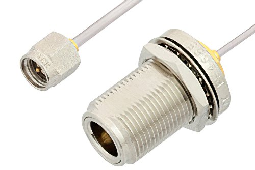 SMA Male to N Female Bulkhead Cable Using PE-SR405AL Coax