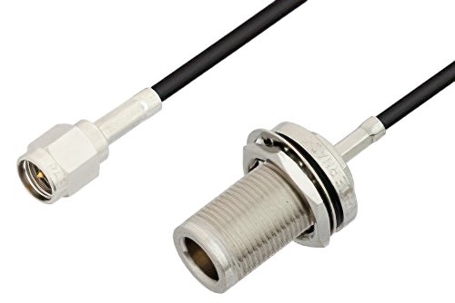 SMA Male to N Female Bulkhead Cable Using RG174 Coax