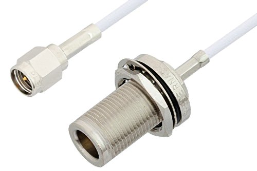 SMA Male to N Female Bulkhead Cable Using RG188 Coax