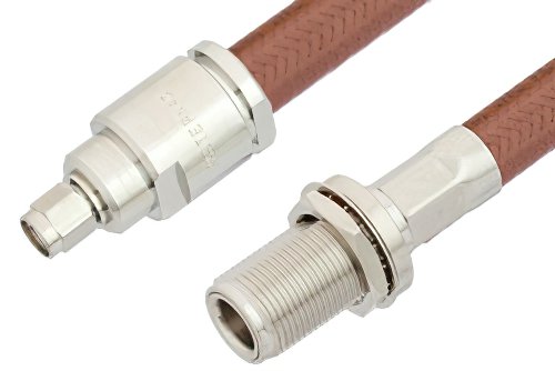 SMA Male to N Female Bulkhead Cable Using RG393 Coax