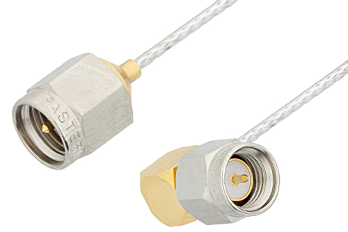SMA Male to SMA Male Right Angle Cable Using PE-SR047FL Coax