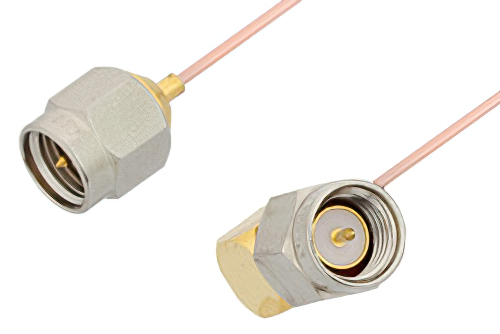 SMA Male to SMA Male Right Angle Cable Using PE-034SR Coax