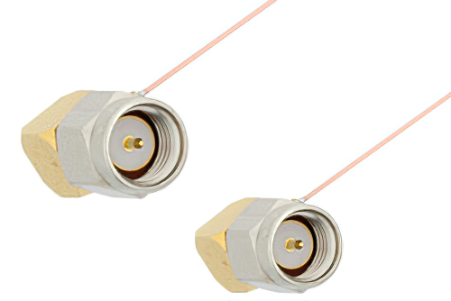 SMA Male Right Angle to SMA Male Right Angle Cable Using PE-020SR Coax