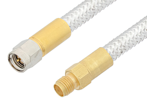 SMA Male to SMA Female Cable Using PE-SR401FL Coax, RoHS