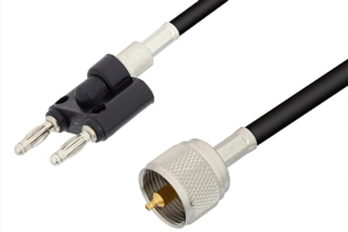 UHF Male to Banana Plug Cable Using RG223 Coax