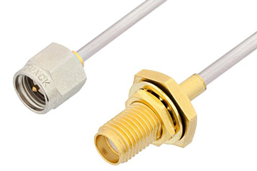 SMA Male to SMA Female Bulkhead Cable Using PE-SR405AL Coax