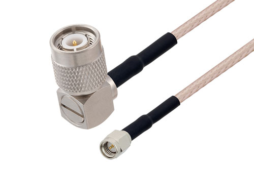 Tnc Male Right Angle To Sma Male Cable 48 Inch Length Using Rg316 Ds Coax With Heatshrink 6936