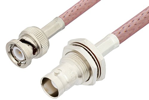 BNC Male to BNC Female Bulkhead Cable Using RG142 Coax