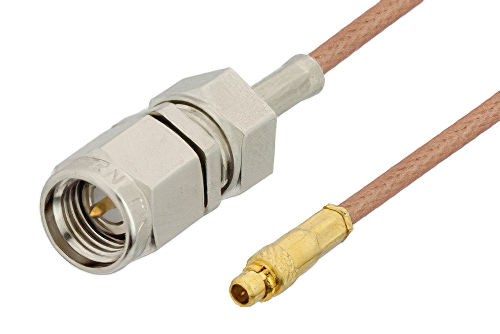 SMA Male to MMCX Plug Cable Using RG178 Coax, RoHS