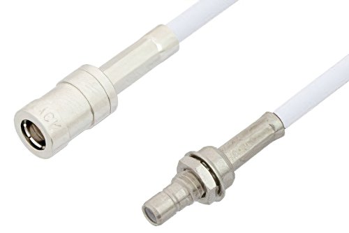 SMB Plug to SMB Jack Bulkhead Cable Using RG188-DS Coax, RoHS