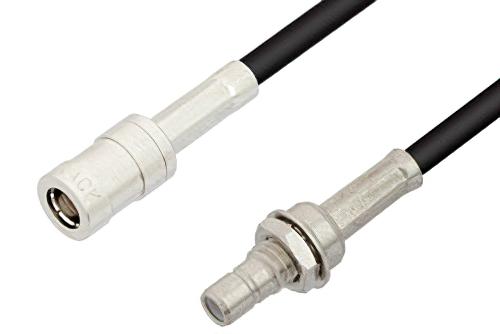SMB Plug to SMB Jack Bulkhead Cable Using PE-B100 Coax