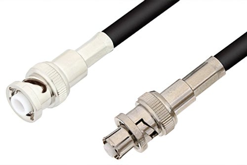 MHV Male to SHV Plug Cable 12 Inch Length Using 93 Ohm RG62 Coax