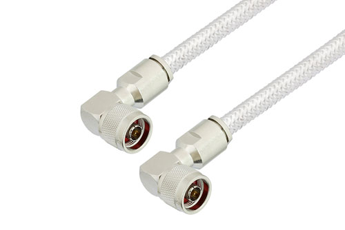 N Male Right Angle to N Male Right Angle Cable Using PE-SR401FL Coax ...