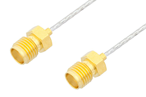 SMA Female to SMA Female Cable Using PE-SR047FL Coax, RoHS