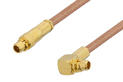 MMCX Plug to MMCX Plug Right Angle Cable Using RG178 Coax