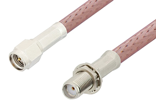 SMA Male to SMA Female Bulkhead Cable Using RG142 Coax