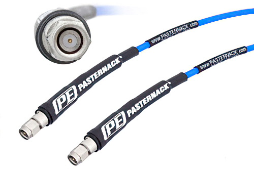 SMA Male to SMA Male Cable 120 Inch Length Using PE-P141 Coax with HeatShrink, LF Solder, RoHS