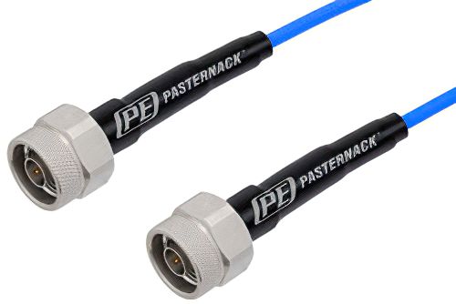 N Male to N Male Cable 72 Inch Length Using PE-P141 Coax with HeatShrink, LF Solder, RoHS
