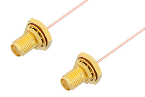 SMA Female Bulkhead to SMA Female Bulkhead Cable Using PE-034SR Coax