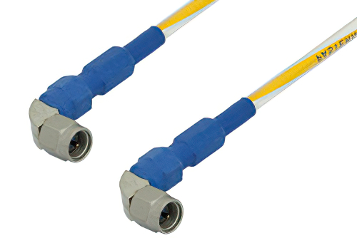 SMA Male Right Angle to SMA Male Right Angle Precision Cable Using 150 Series Coax, RoHS