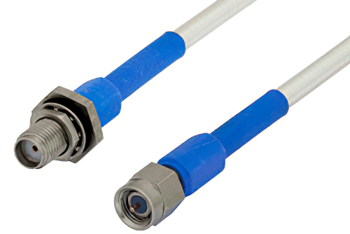 SMA Male to SMA Female Bulkhead Precision Cable Using 150 Series Coax, RoHS