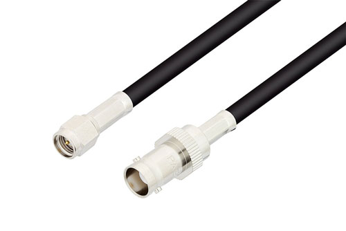 SMA Male to BNC Female Cable Using RG58 Coax, RoHS in 36 Inch