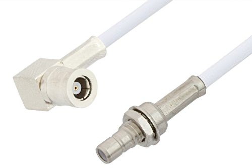 SMB Plug Right Angle to SMB Jack Bulkhead Cable Using RG188 Coax
