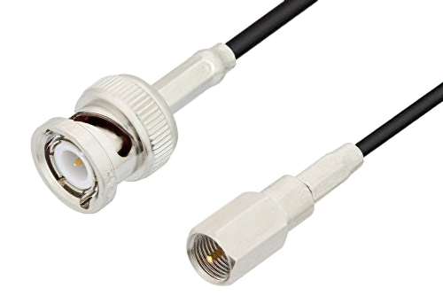 FME Plug to BNC Male Cable Using RG174 Coax, RoHS