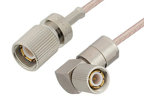 75 Ohm 1.6/5.6 Plug to 75 Ohm 1.6/5.6 Plug Right Angle Cable Using 75 Ohm RG179 Coax, RoHS