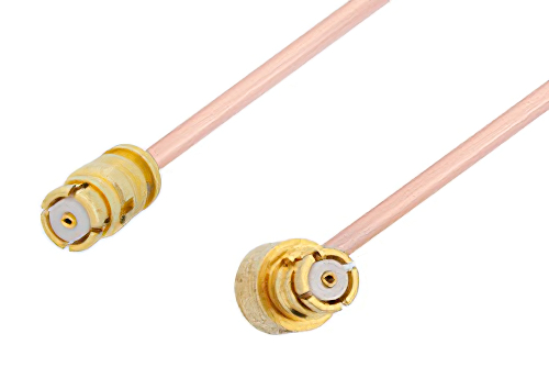 SMP Female to SMP Female Right Angle Cable Using PE-047SR Coax