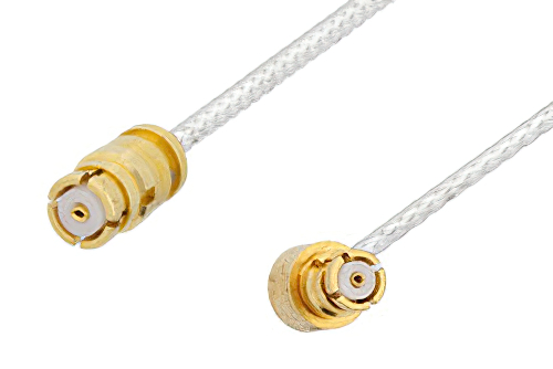 SMP Female to SMP Female Right Angle Cable Using PE-SR047FL Coax