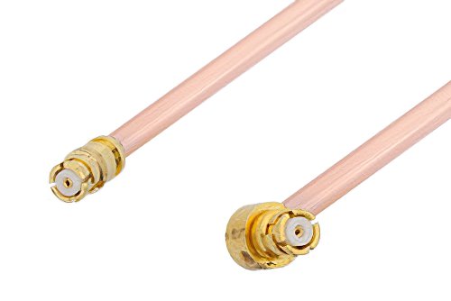 SMP Female to SMP Female Right Angle Cable Using RG405 Coax