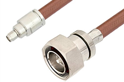 SMA Male to 7/16 DIN Male Cable Using RG393 Coax, RoHS