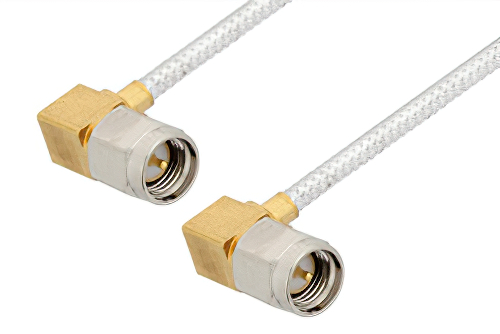 SMA Male Right Angle to SMA Male Right Angle Cable Using PE-SR405FL Coax