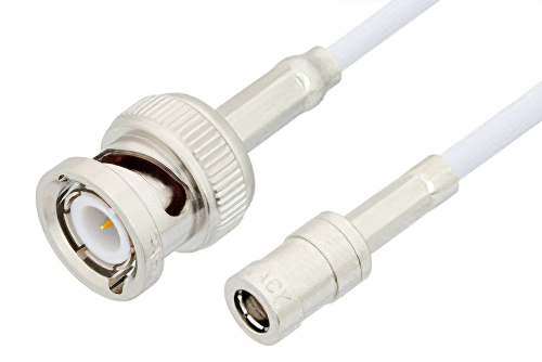 SMB Plug to BNC Male Cable Using RG188 Coax, RoHS