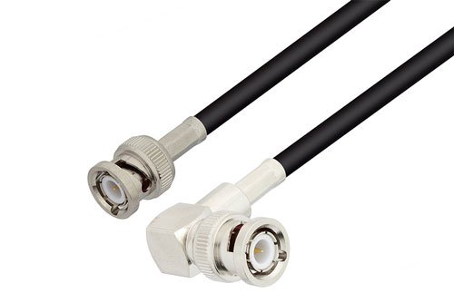 Bnc Male To Bnc Male Right Angle Cable Using Rg223 Coax Lf Solder 0697