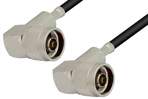 N Male Right Angle to N Male Right Angle Cable Using RG58 Coax, RoHS