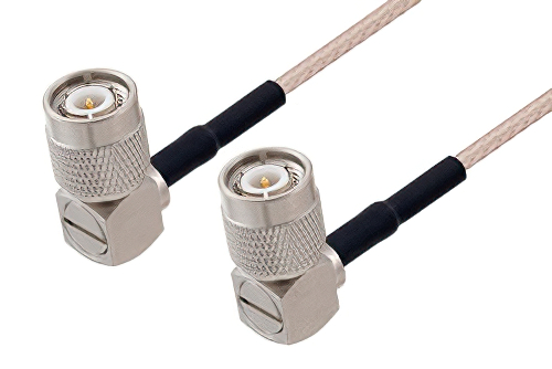 TNC Male Right Angle to TNC Male Right Angle Cable Using RG316-DS Coax with HeatShrink