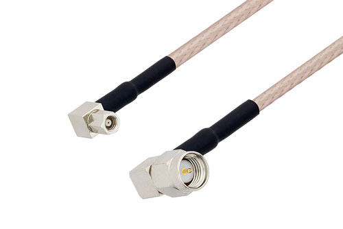 Smc Plug Right Angle To Sma Male Right Angle Cable 36 Inch Length Using Rg316 Coax With Heatshrink