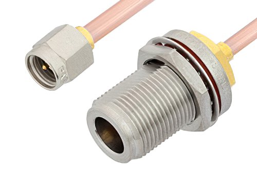 SMA Male to N Female Bulkhead Cable Using RG402 Coax