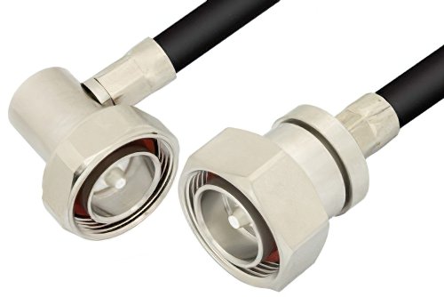 7/16 DIN Male to 7/16 DIN Male Right Angle Cable Using PE-C400 Coax