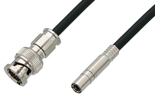 75 Ohm Mini SMB Plug to 75 Ohm BNC Male Cable 60 Inch Length Using 75 Ohm PE-B159-BK Black Coax