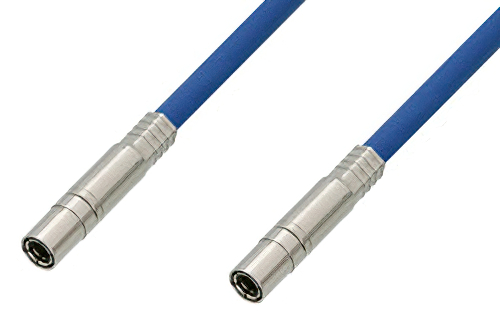 75 Ohm Mini SMB Plug to 75 Ohm Mini SMB Plug Cable Using 75 Ohm PE-B159-BL Blue Coax