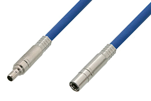 75 Ohm Mini SMB Plug to 75 Ohm Mini SMB Jack Cable Using 75 Ohm PE-B159-BL Blue Coax