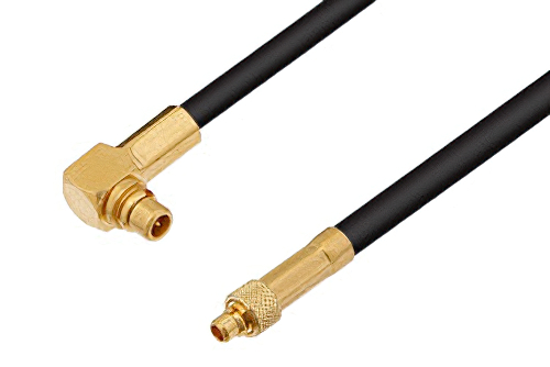 MMCX Plug to MMCX Plug Right Angle Cable Using PE-C100-LSZH Coax