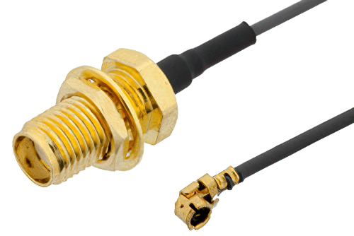 SMA Female Bulkhead to UMCX Plug Cable Using 1.13mm Coax
