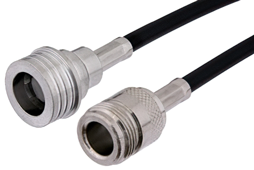 N Female to QN Male Cable Using RG223 Coax