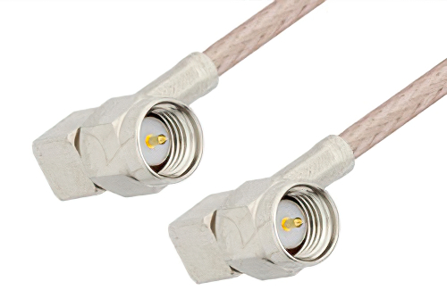 SMA Male Right Angle to SMA Male Right Angle Cable Using 75 Ohm RG179 Coax